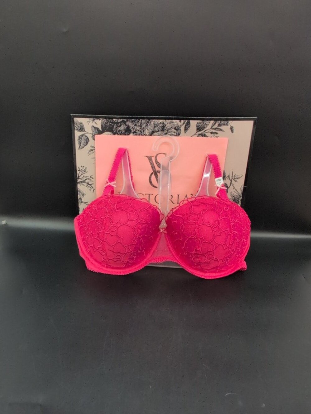 Victoria Secret Pink Wink Underwired Push Up Balconette Bra 38DD Red
